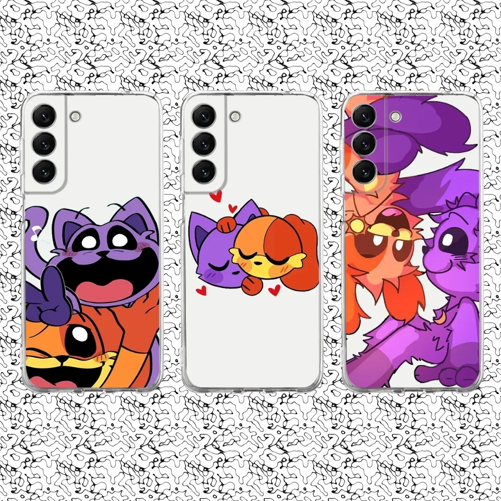

Cute Catnap and Dogday Couple Phone Case Silicone For Samsung S30,S23,21,22,20 Ultra,S20 FE lite,S10,9,PIus Note20ultra Clear