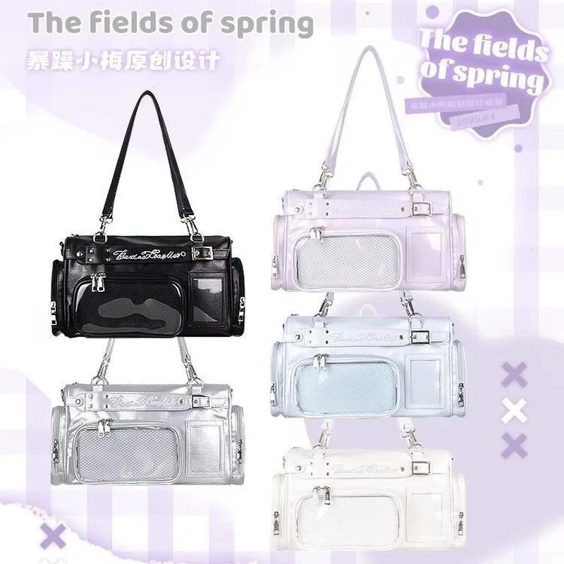 

Baozao Xiaomei Xiao Chun Ding Original Ita Bag Transparent Boston Style Handheld Sling Niche Versatile Casual Women Shoulder Bag