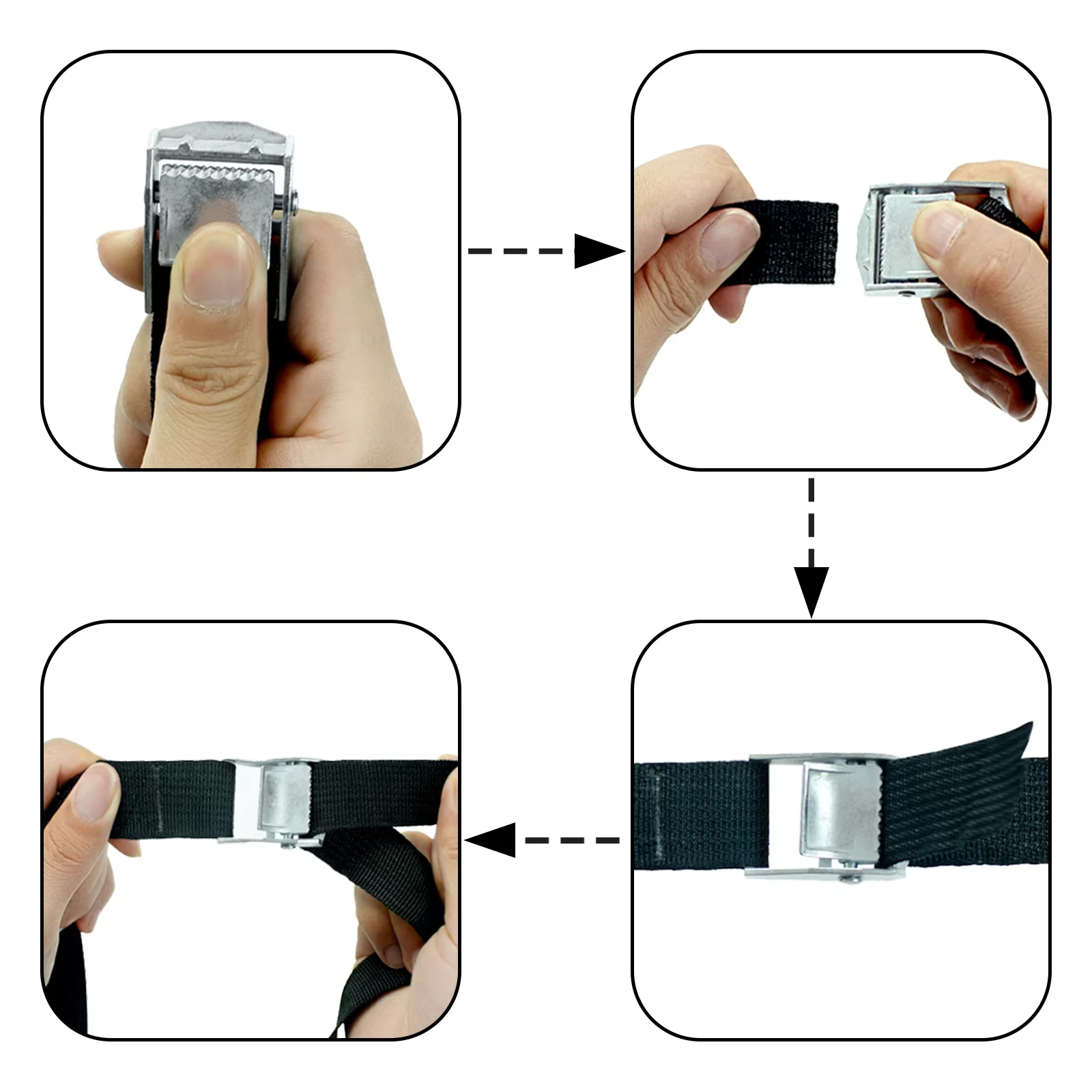 Car Tension Rope Luggage Fixed Strap Cargo Roof Rack Lashing Straps Ratchet Tie Belt With Buckle Stowing Tidying Ratchet Belt