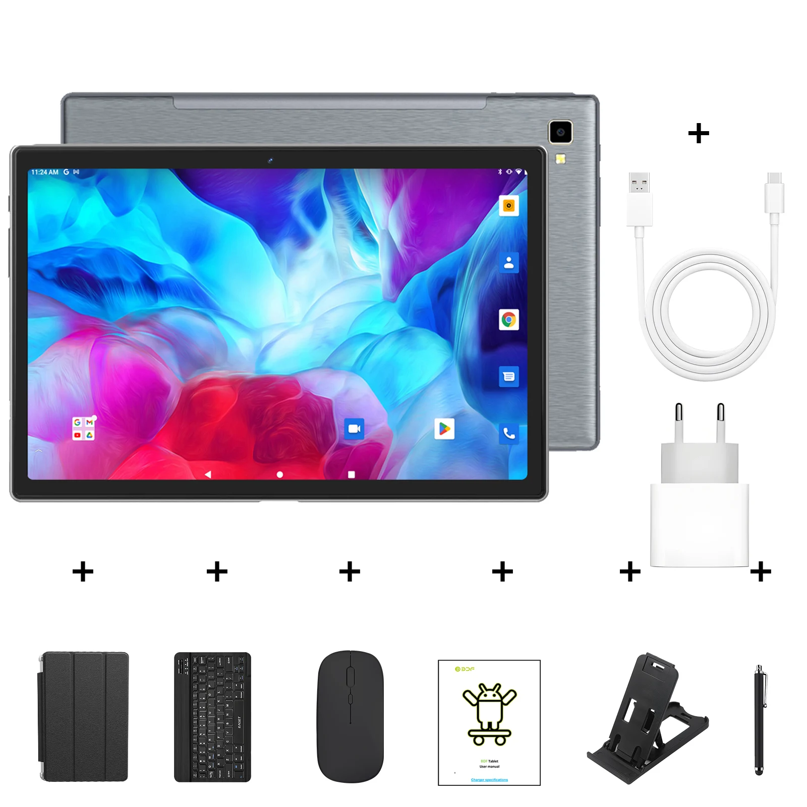 BDF Tablet 10.1 Inch 4G Lte Sim Card Octa Core 8GB RAM 256GB ROM