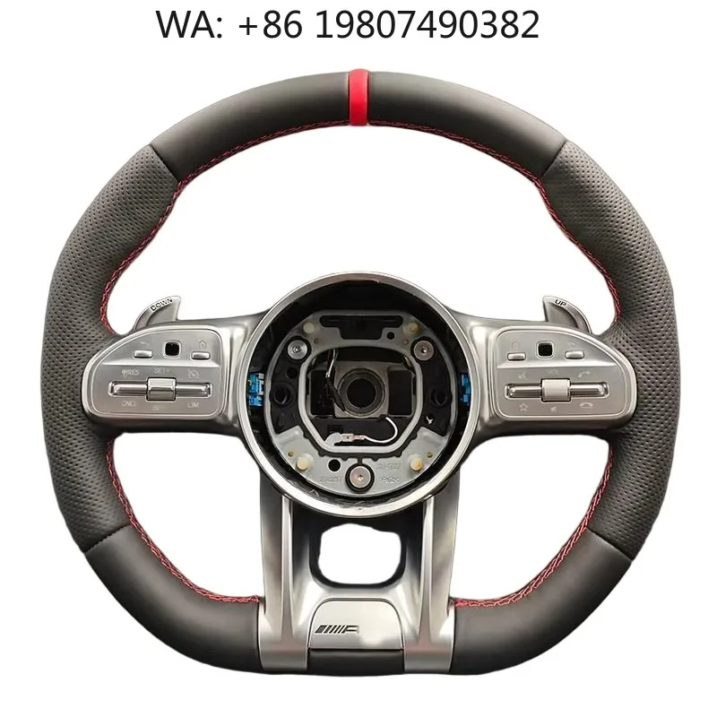 

Custom Decor Strip Leather Steering Wheel, Carbon Fiber Sport Mod Parts Fit Luxury Offroad & Compact Luxury Sedan Series Auto Up