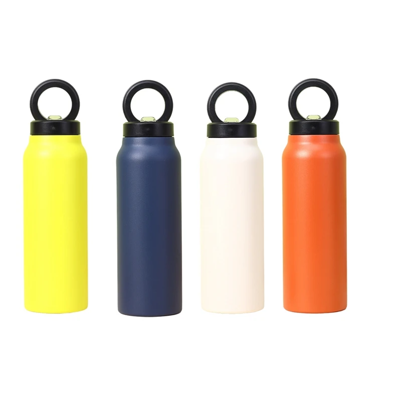 Hot Insulated Water Bottle With Magnetic Phone Holder, Made Of Stainless Steel