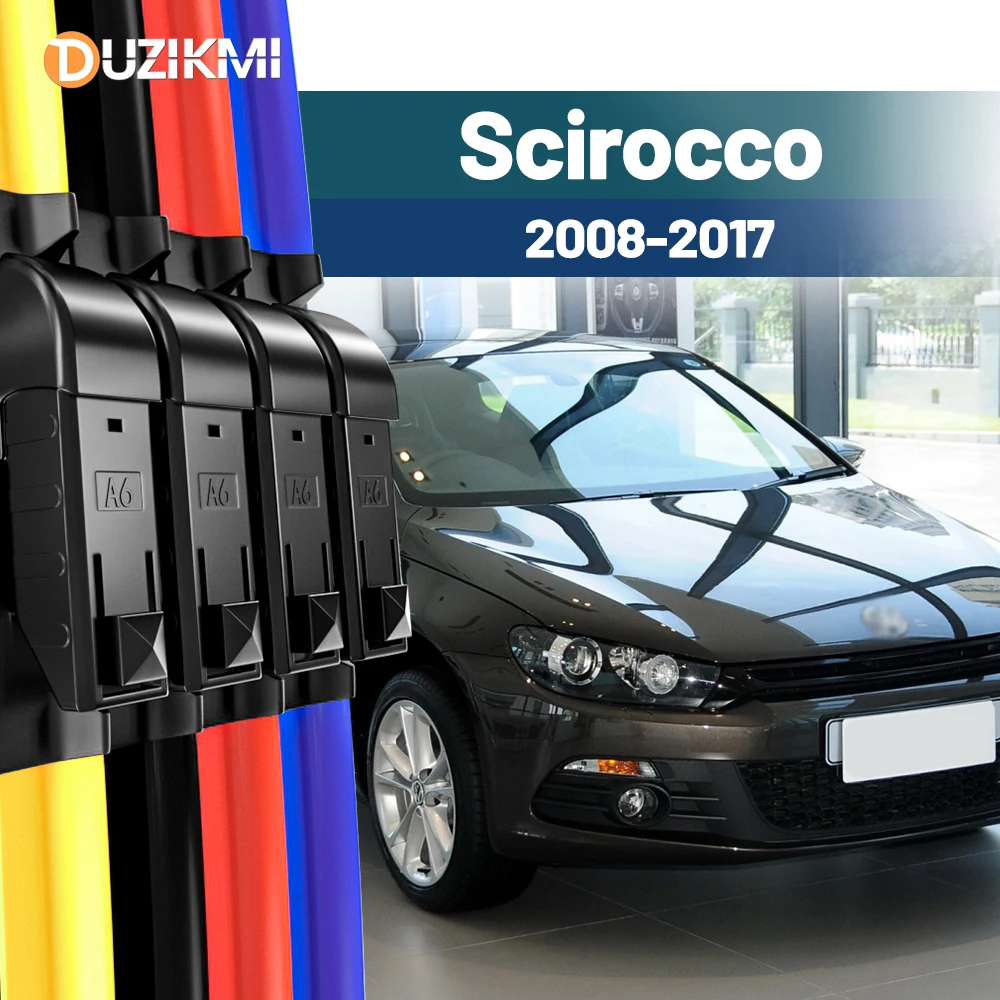 Für VW Scirocco 2008–2017 2009 2010 2011 2012 2013 2014 2015 2016 2 Stück Frontscheibe Scheibenwischerblätter Rot Blau