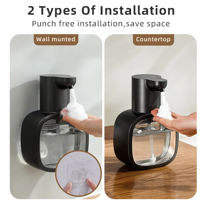 BAAO-Schiuma Smart Lavatrice per le mani Dispenser di sapone ricaricabile Dispenser automatico di sapone liquido