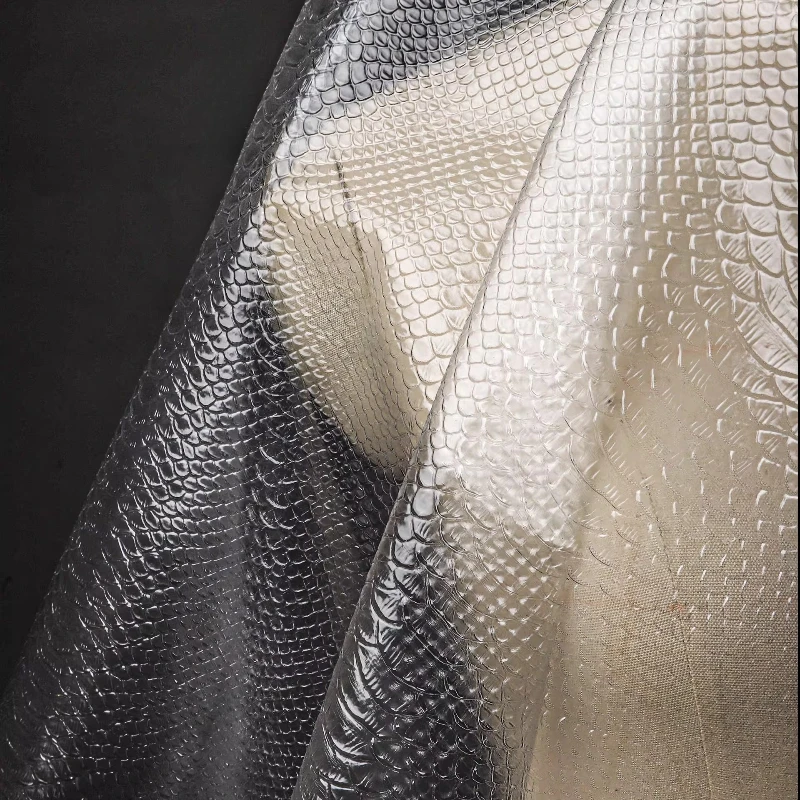 Kain Film TPU Matte Bermotif Kulit Ular, Tahan Air, Kreatif, Transparan, untuk Rok, Luaran, Tas, Pakaian, Kain Desainer
