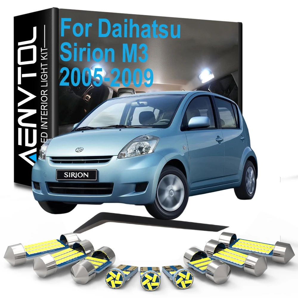For Daihatsu Sirion M3 2005 2006 2007 2008 2009 Dome Map Trunk Lamp Accessories, 8Pcs LED Bulb Interior Indoor Light Kit