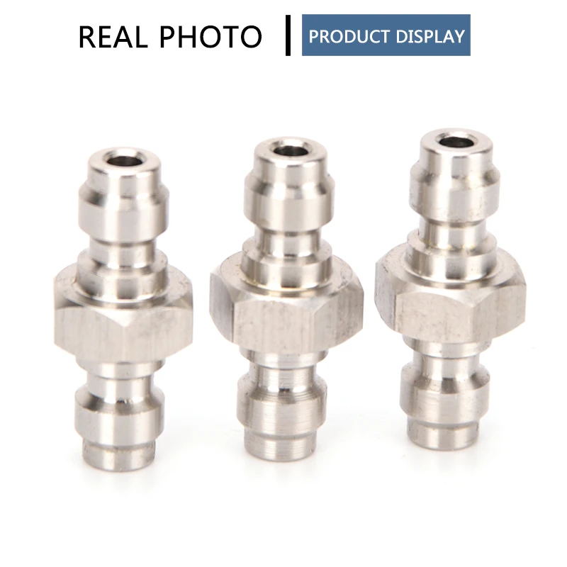 1pcs Stainless Steel Quick Connect Couplings Pneumatic Quick Coupling 8mm Fill Head Air Filling Socket Double End Plug