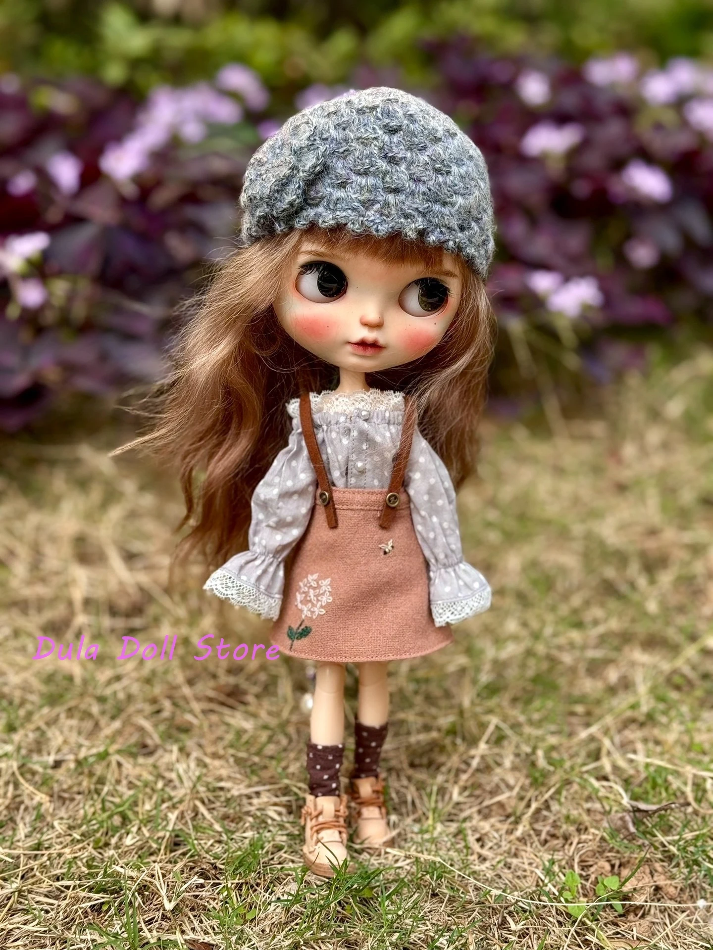 

Dula Doll Clothes Literary wave point shirt collar embroidered suit set Blythe ob24 ob22 ICY JerryB 1/6 Doll Accessories