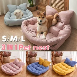 Rectangle Dog Kennel Basket Plush Beds for Dogs Accessories Fluffy Kennel Small Puppy Washable Pets Cat Products