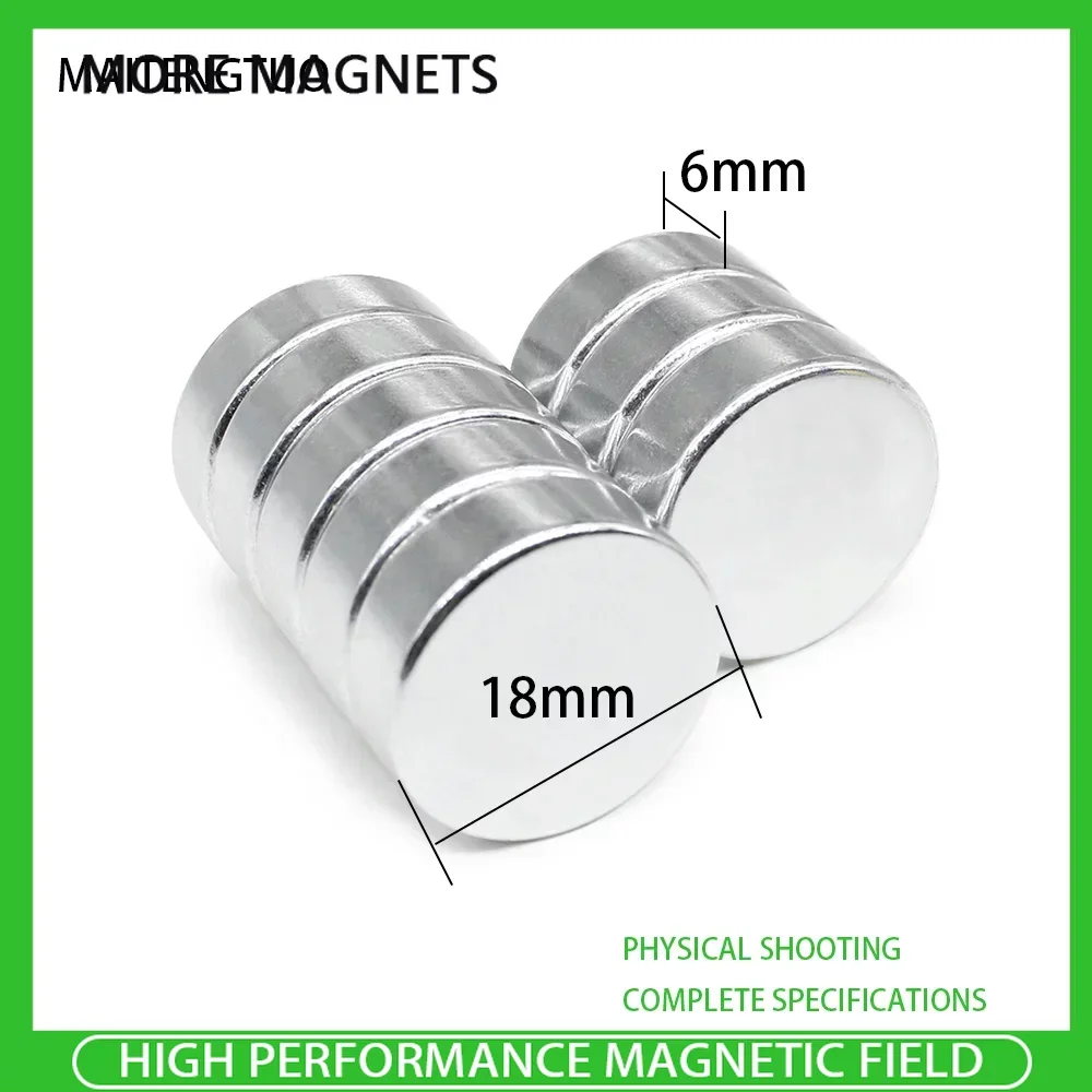 

2/5/10/20/30/50PCS 18*6 Round Disc Magnet Strong Round Rare Earth Ndfeb Neodymium Magnet Disc 18mm x 6mm