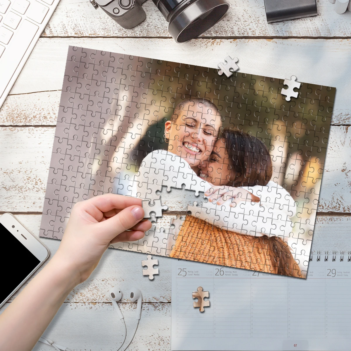 35/300/500/1000 قطعة شخصية مخصصة صور لغز صديق مخصص لتقوم بها بنفسك لغز صورة صورة اليدوية هدية عيد ميلاد واحد من نوع واحد