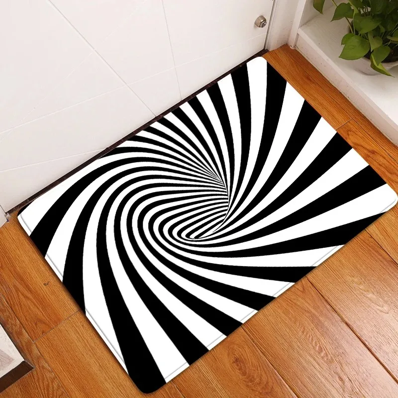 Swirl illusion pattern carpet living room entrance entrance floor mat home decoration bathroom kitchen absorbent door mat