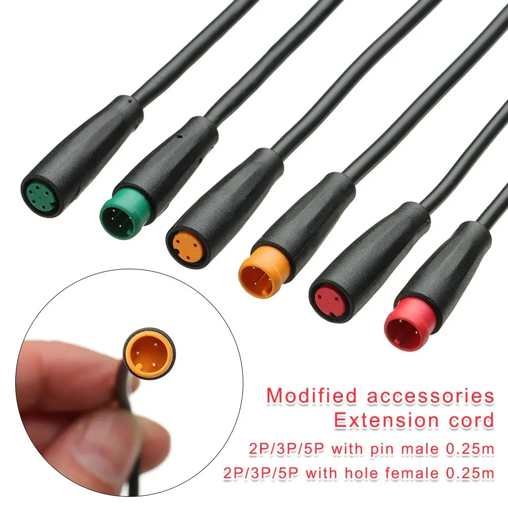 9mm Ebike Accessories Optional Cable Waterproof Connector 2/3/4/5/6Pin Cable Base Connector Display Pin