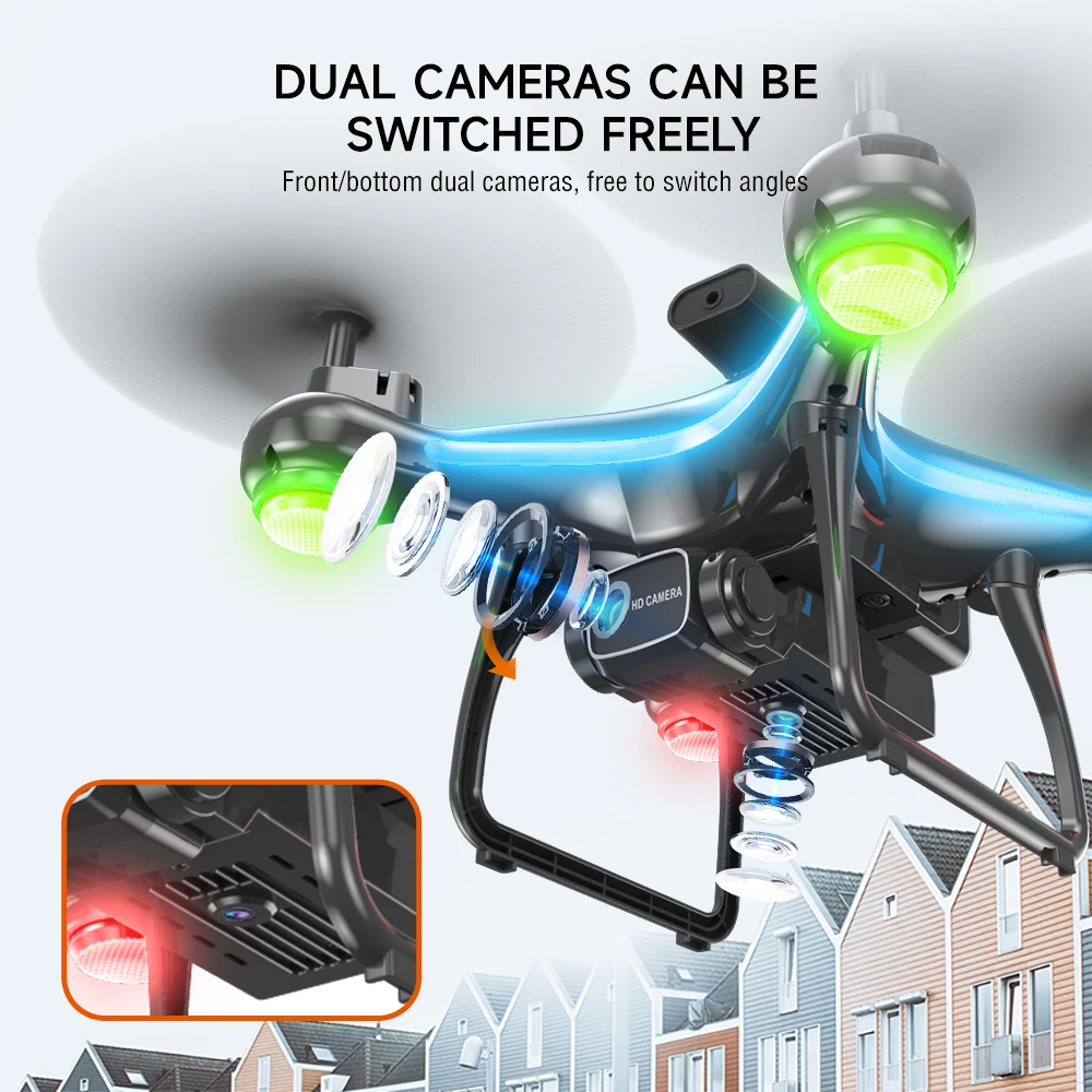 EBOYU F192 Mini RC Drone Toàn Tránh Chướng Ngại Vật UAV WiFi FPV 4K Kép ESC Máy Ảnh Độ Cao Giữ trở Lại RC Drone Tặng