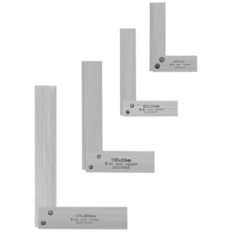 Machinist Square Set,2Inch,3Inch,4Inch & 5Inch Squares Machinist Square Mechanical Engineer Square,Wide Base Square Tool