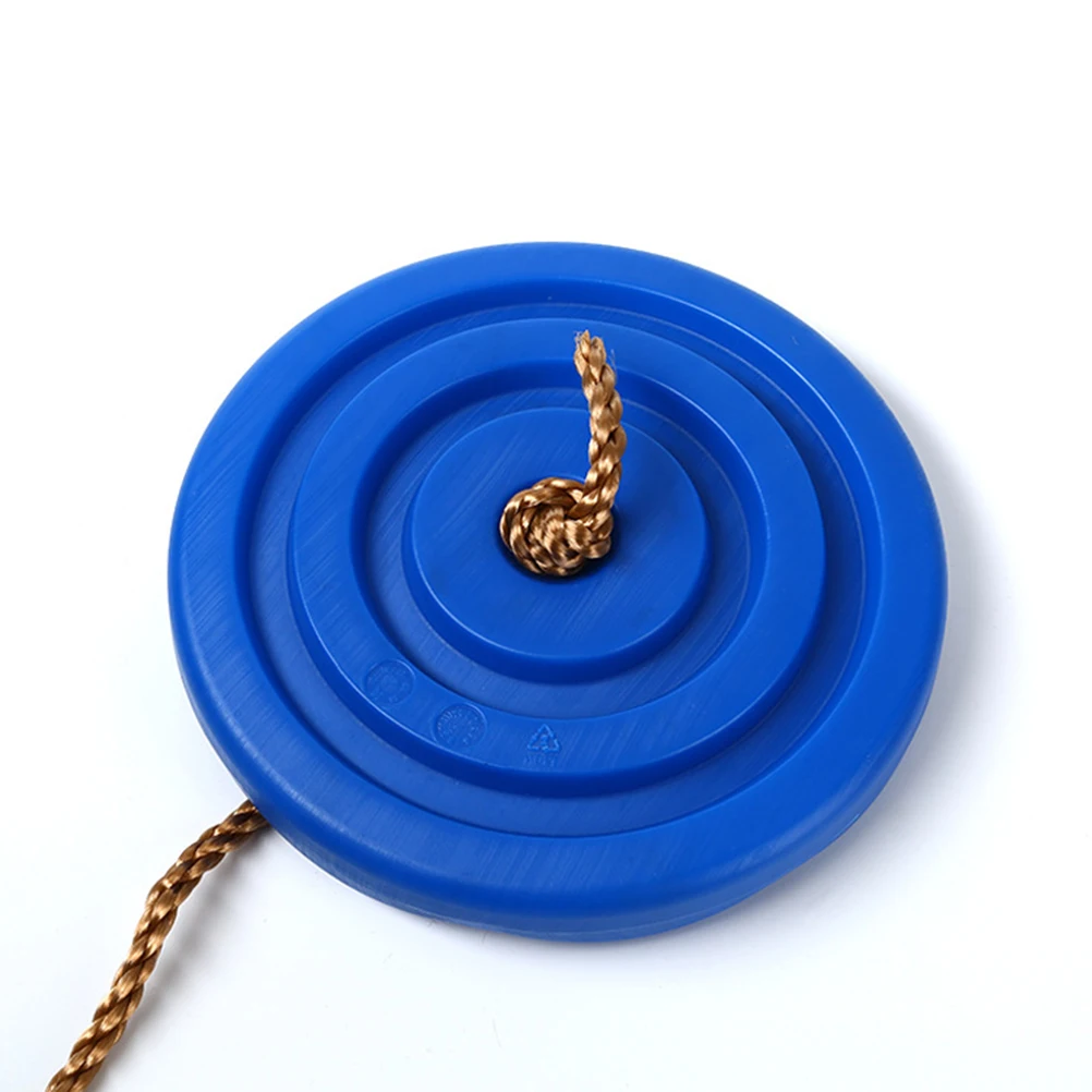 Disco de plástico ao ar livre árvore corda balanço anel de metal 60kg azul trançado náilon diversão quintal jogar octógono disco balanço