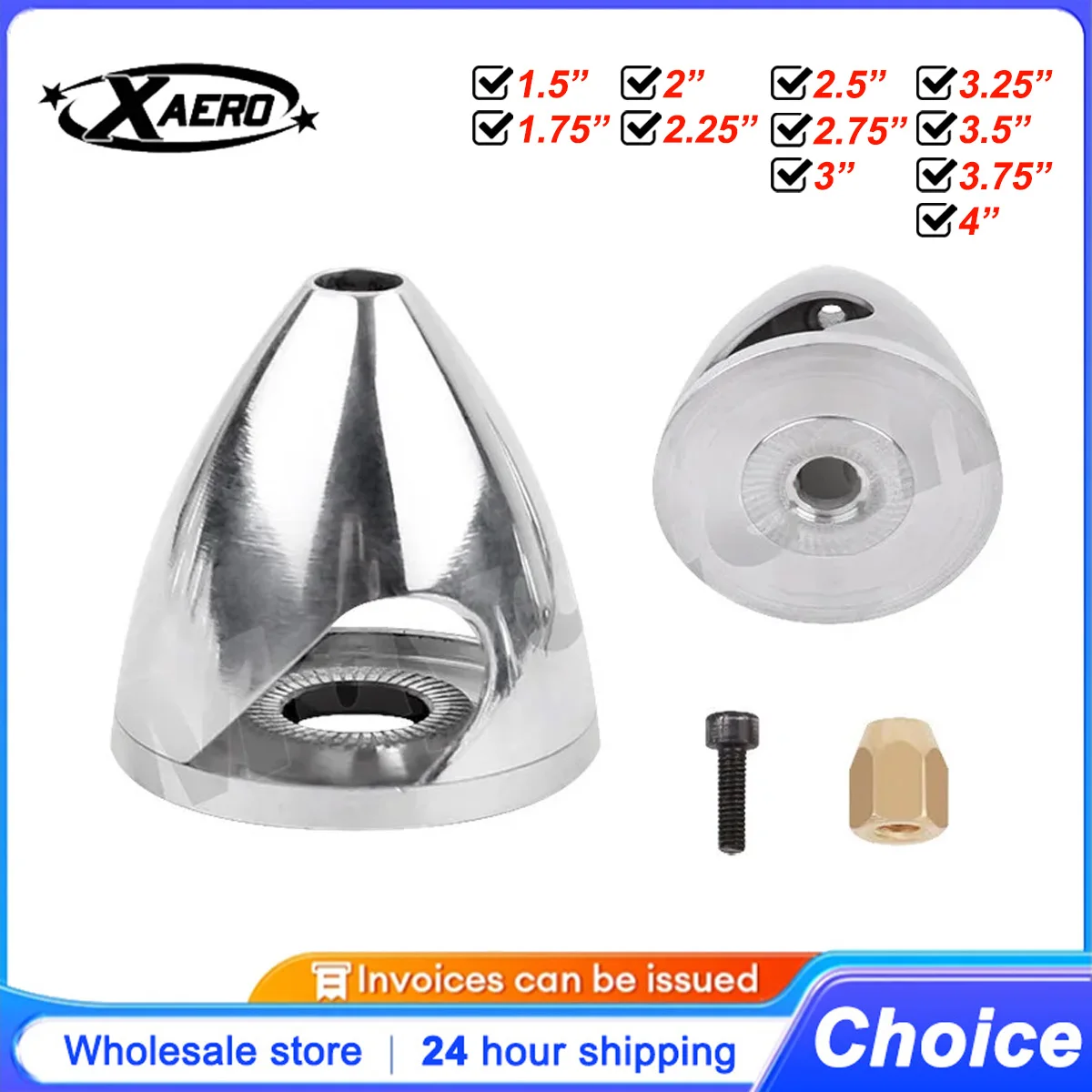 

XAERO 2-Blade Aluminum Spinner 38-102mm (1.25-4") for RC Plane Drilled w/ Prop Adapter Gas/Methanol Engine Spare Parts