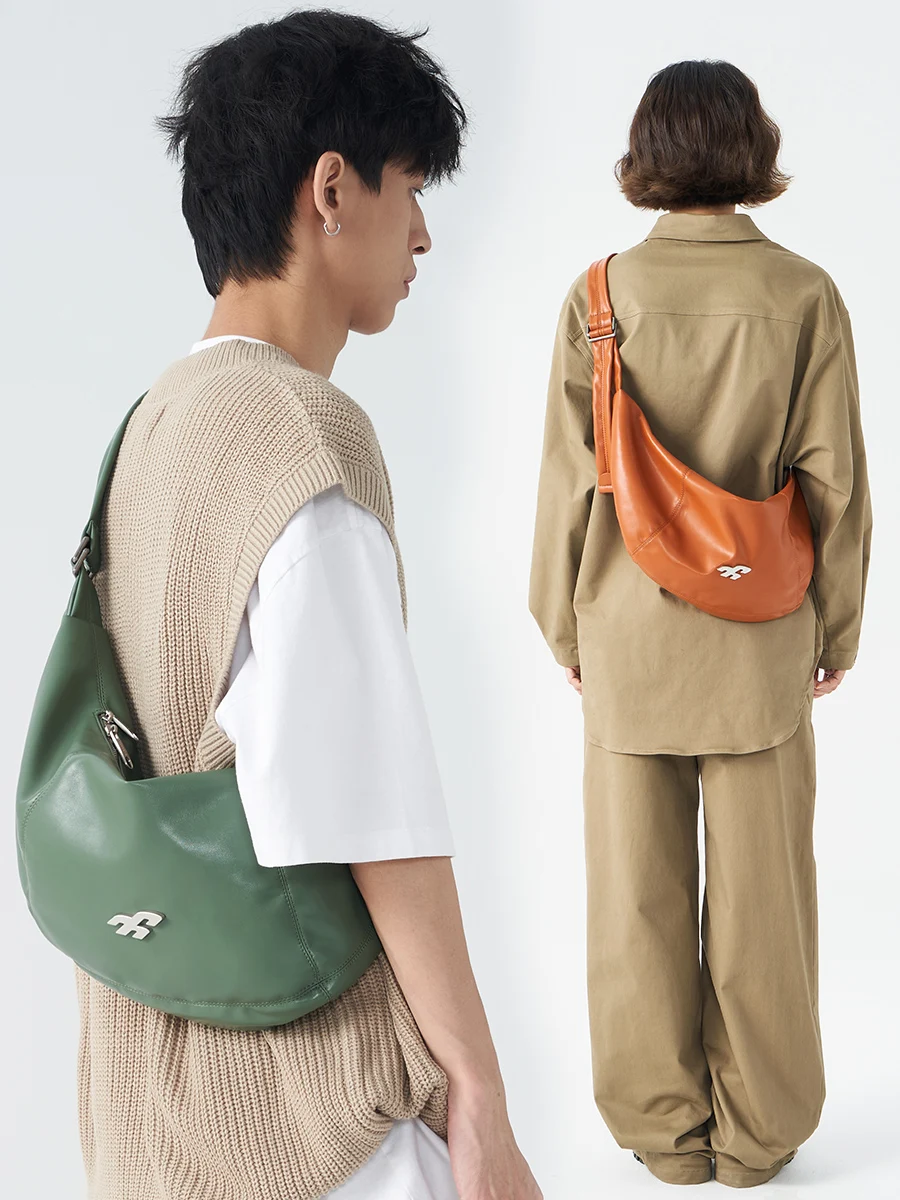 

VAOPER Casual Dumpling Shaped Crossbody Bag Unisex Commuter Shoulder Bag Lazy Style Leisure Fashion Soft Polyester