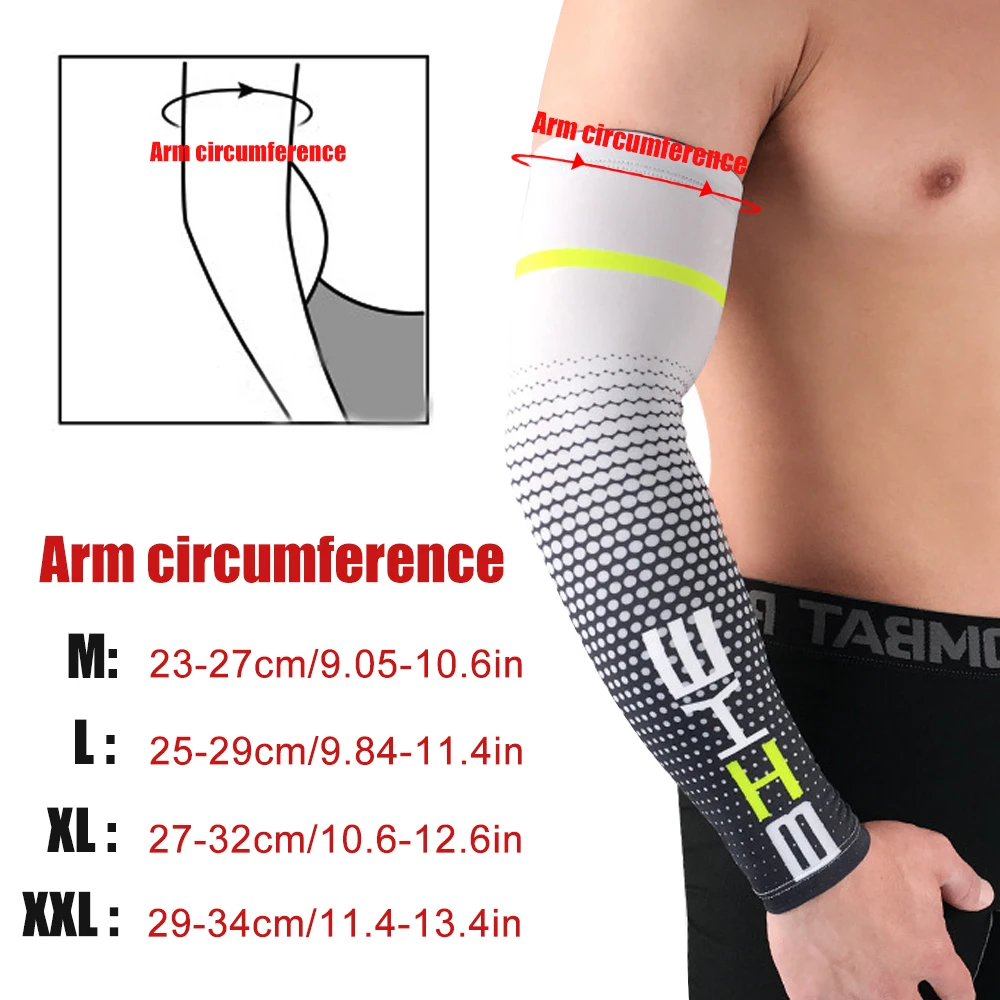 1 Paar Sport Uv Sun Protection Arm Sleeves Cooling Compressie Arm Cover Voor Hardlopen Fietsen Basketbal Rijden Vissen Unisex