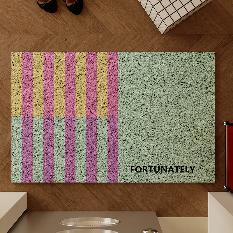Hippie Rainbow Club Door Mat PVC Anti-slip Doormat Outdoor Silk Loop Home Decor Foot Mat Outside Entrance Carpet Large Porch Mat