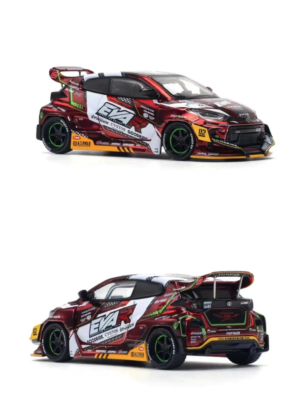 **Preorder**Xcartoys X POPRACE 1:64 EVA RT PRODUCTION MODEL-02 GOODRIDE GR YARIS  Diecast Model Car