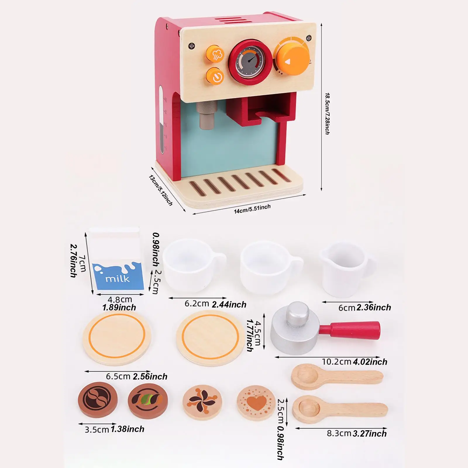 Cafetière jouet avec tasses, sous-verres, cuillères développe les compétences de vie, jeu de simulation, accessoires de cuisine, ensemble de jeu de Machine à café