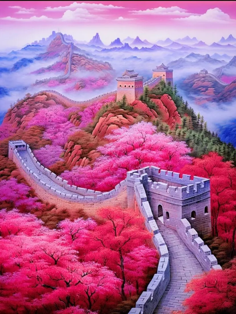 

9ct 60x80cm The Great Wall Embroidery DIY Chinese Style Printed Kits Cross Stitch Needlework Set Home Decor Crafts New