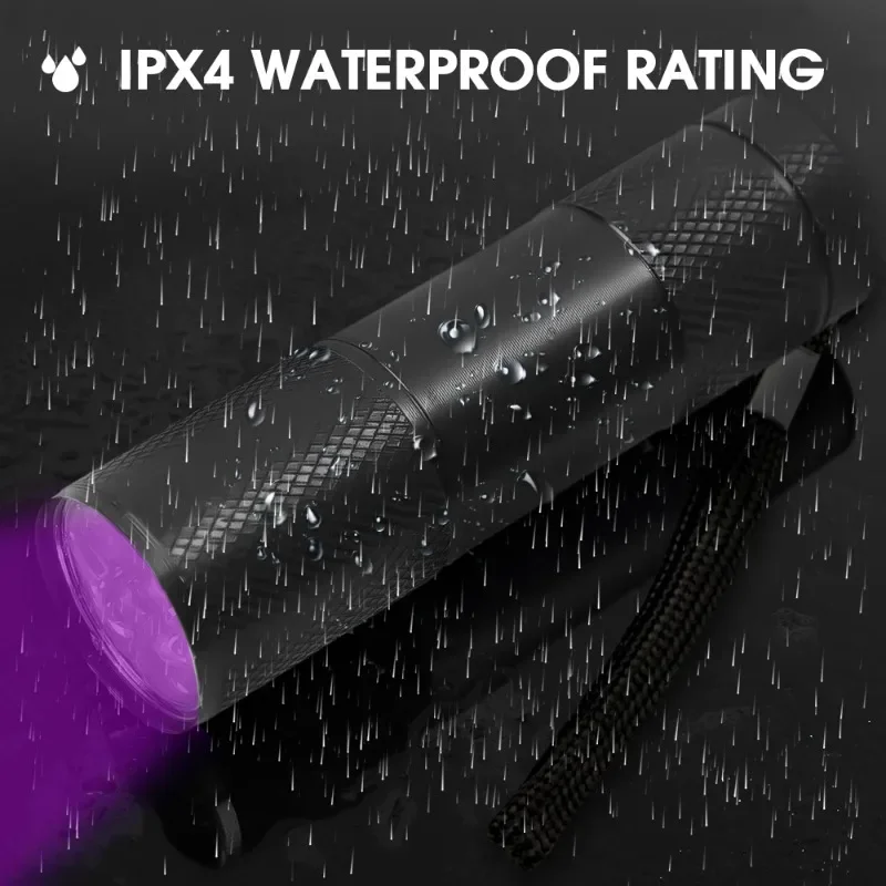 9 LED UV Ultraviolet Flashlight 395nm Mini Portable Torches Battery Operated Ultra Violet Light Pet Urine Bed Bug Detection Lamp