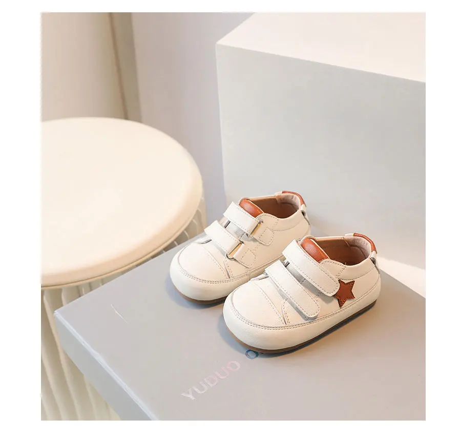 0-5 Jahre neue Babys chuhe Mikro faser Leder Kleinkind Jungen Barfuß Schuh Star weiche Sohle Mädchen Outdoor Tennis Mode Kinder Turnschuhe – Detail 8