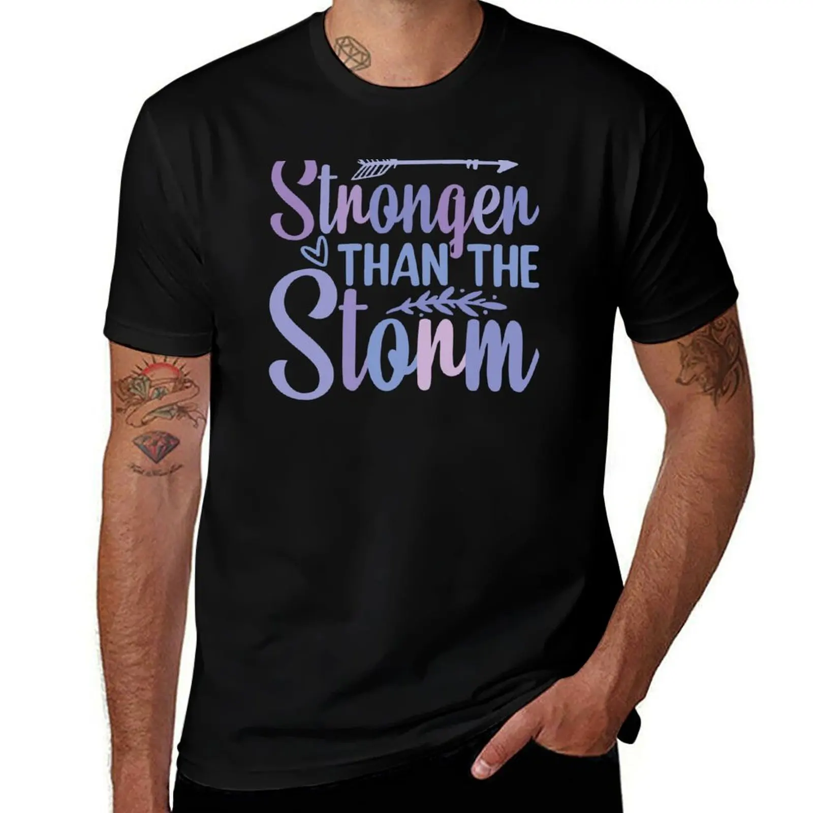 Stronger Than The Storm T-Shirt Big Size Short Sleeve Casual Top