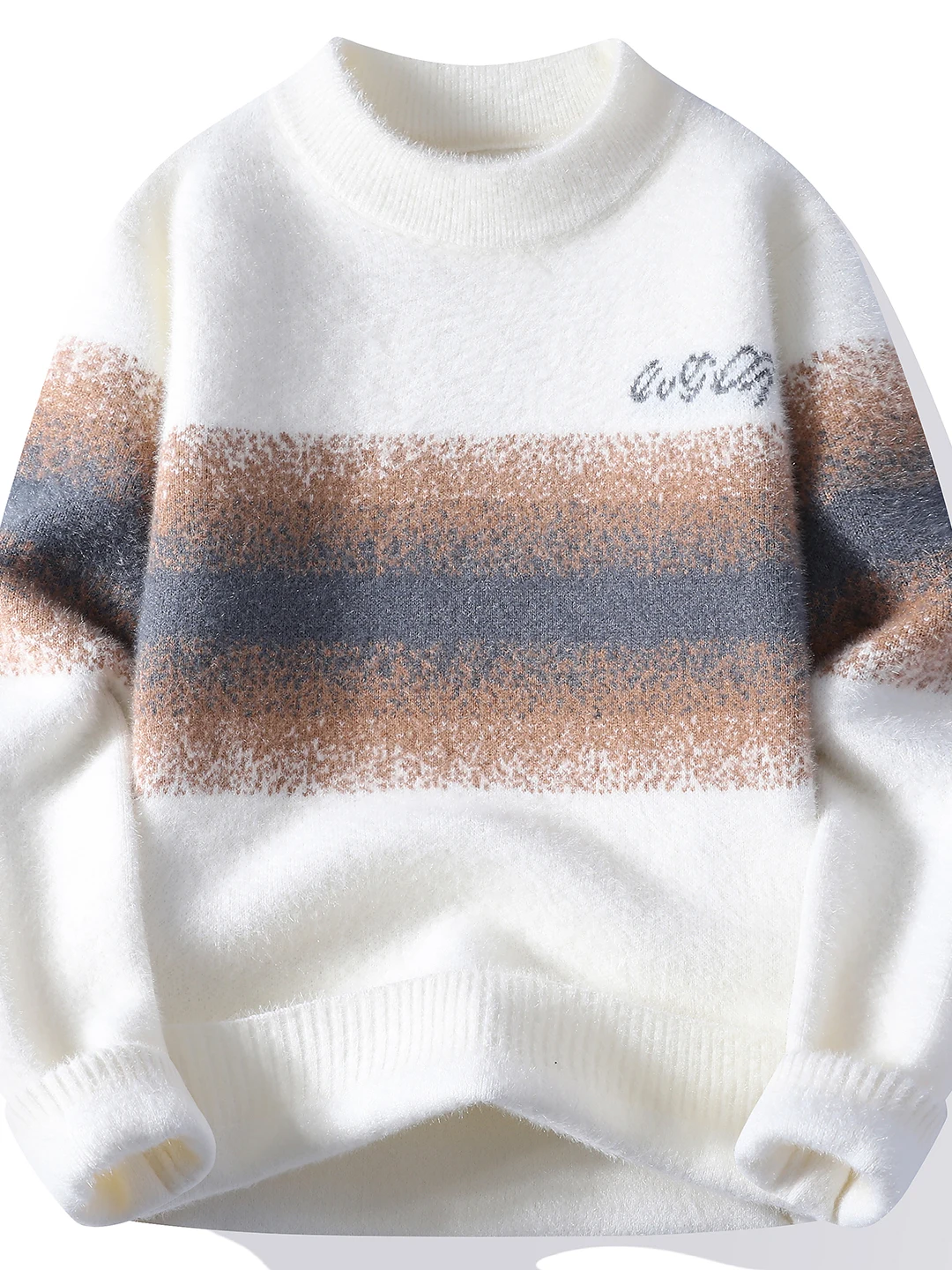 

Мужской вязаный свитер-базовый слой для осени и зимы, новый, теплый, молодежный, с длинным рукавом, надеваемый через голову