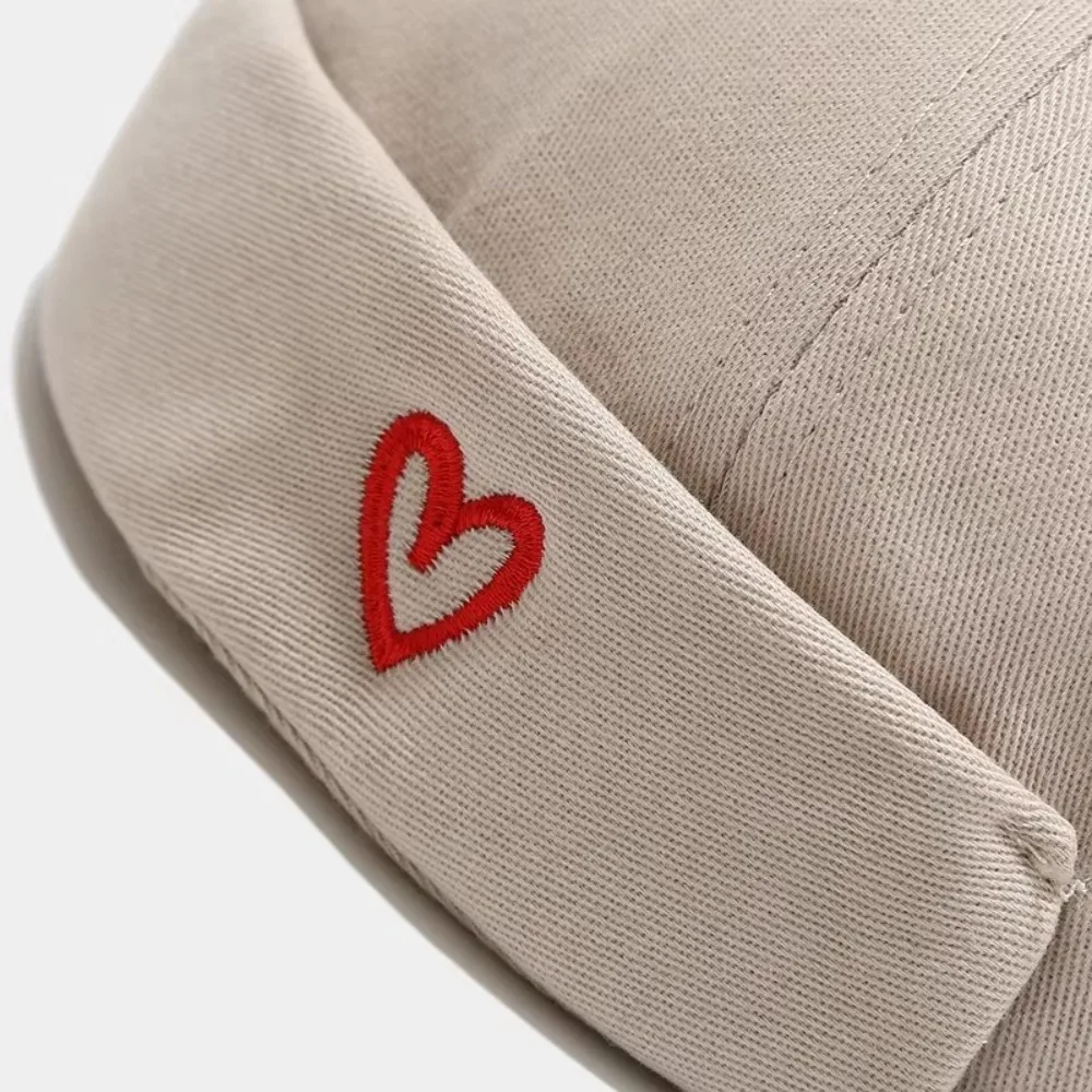 Vintage Heart Love Label Docker Cap Cotton Adjustable Brimless Hat Hip Hop Landlord Hat Men and Women