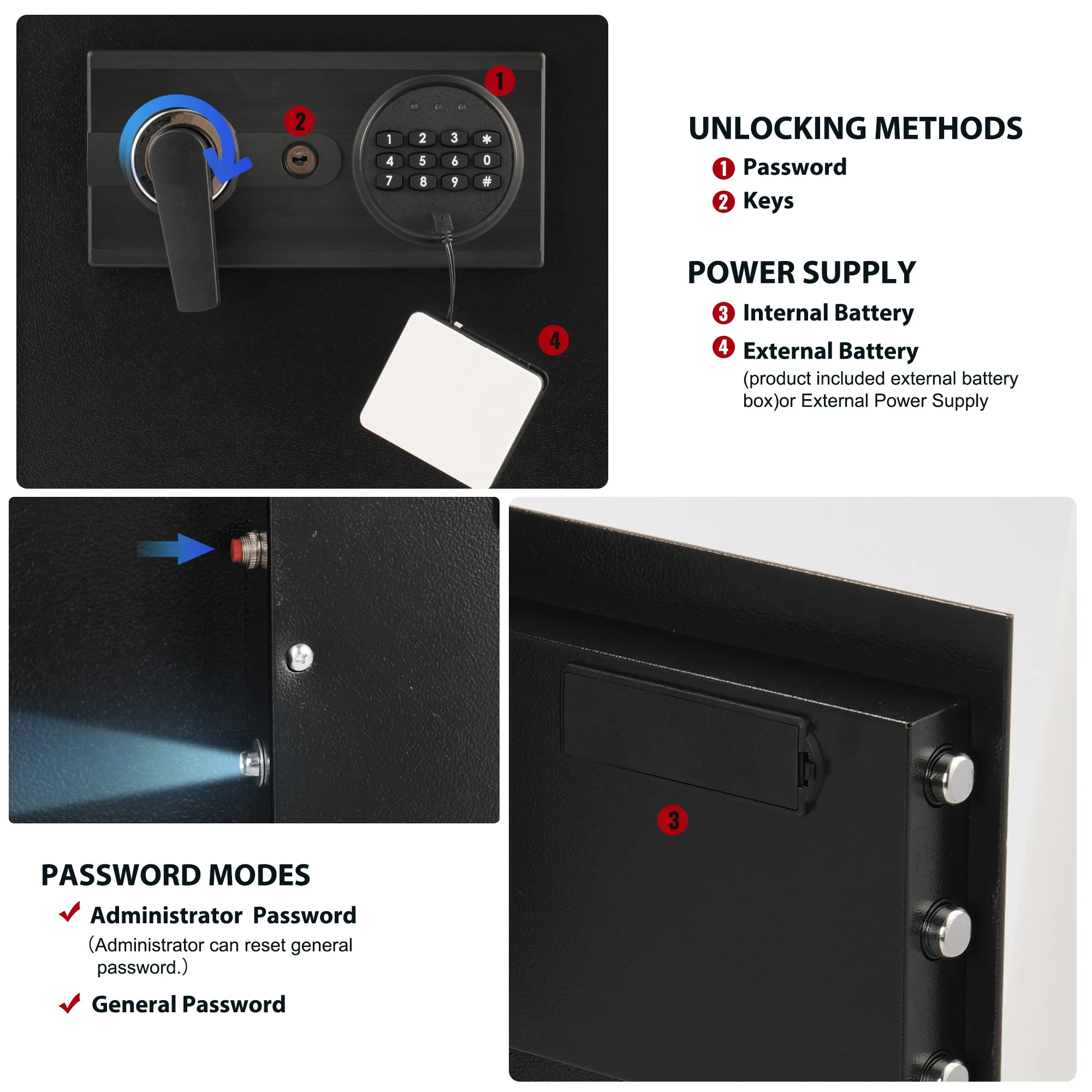 Fireproof Drop Safe with Drop Slot 2.6 Cu FT Combination Lock Digital Safe Box Business Security Depository Safe for Money Cash