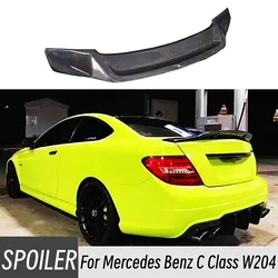 For 2008-2014 Mercedes Benz C Class W204 C200 C250 C300 4 Door Sedan Carbon Black Rear Trunk Lid Car Wing Ducktail Lip Spoiler