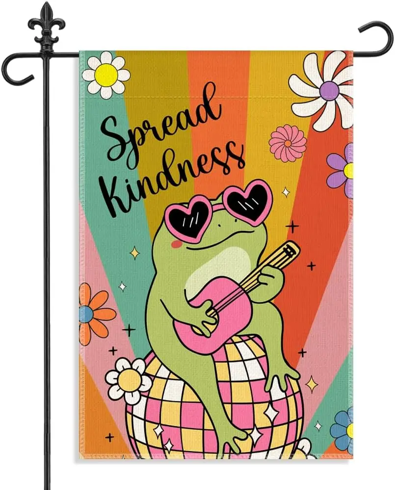Spread Kindness Garden Flag, 12 x 18 Inch Double Sided Decor Flag for Outdoor Farmhouse Garden Backyard Patio, Inspirational jjp