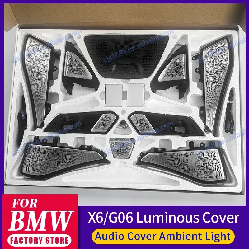 Automobile Illuminated Horn Cover Plate Speaker Cover with Ambient Light for X6 Series G06 Car Accessories Speaker Upgrade