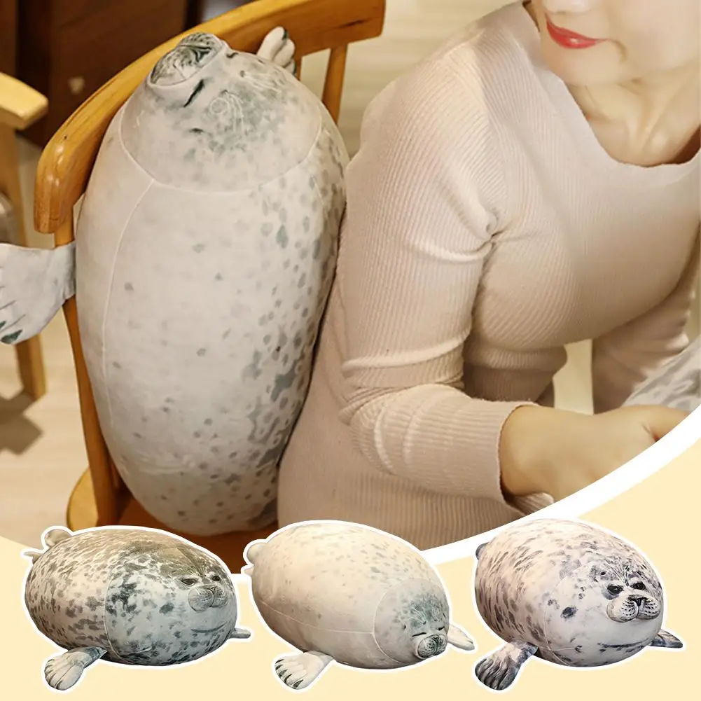 Brinquedo de selo de pelúcia gordo irritado blob selo travesseiro gordinho 3d novidade leão marinho boneca brinquedo de pelúcia bonito travesseiro de dormir