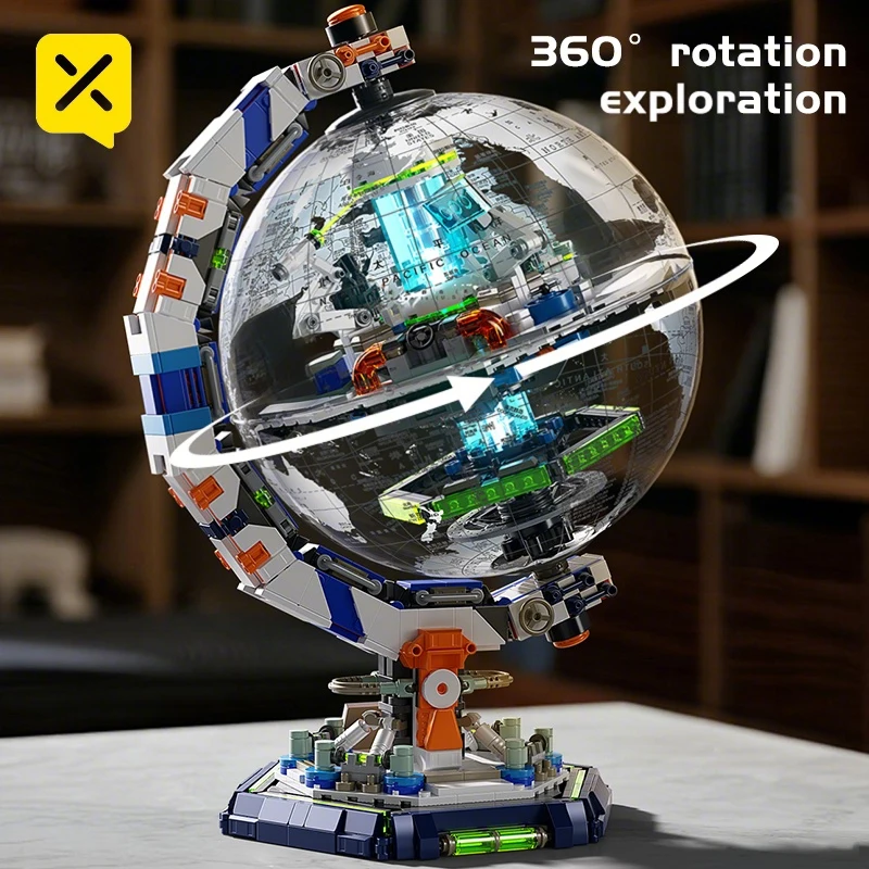 Creative Technology Space Station Transparent Globe Building Blocks High Tech Construction Bricks Set Toy Gifts For Children New