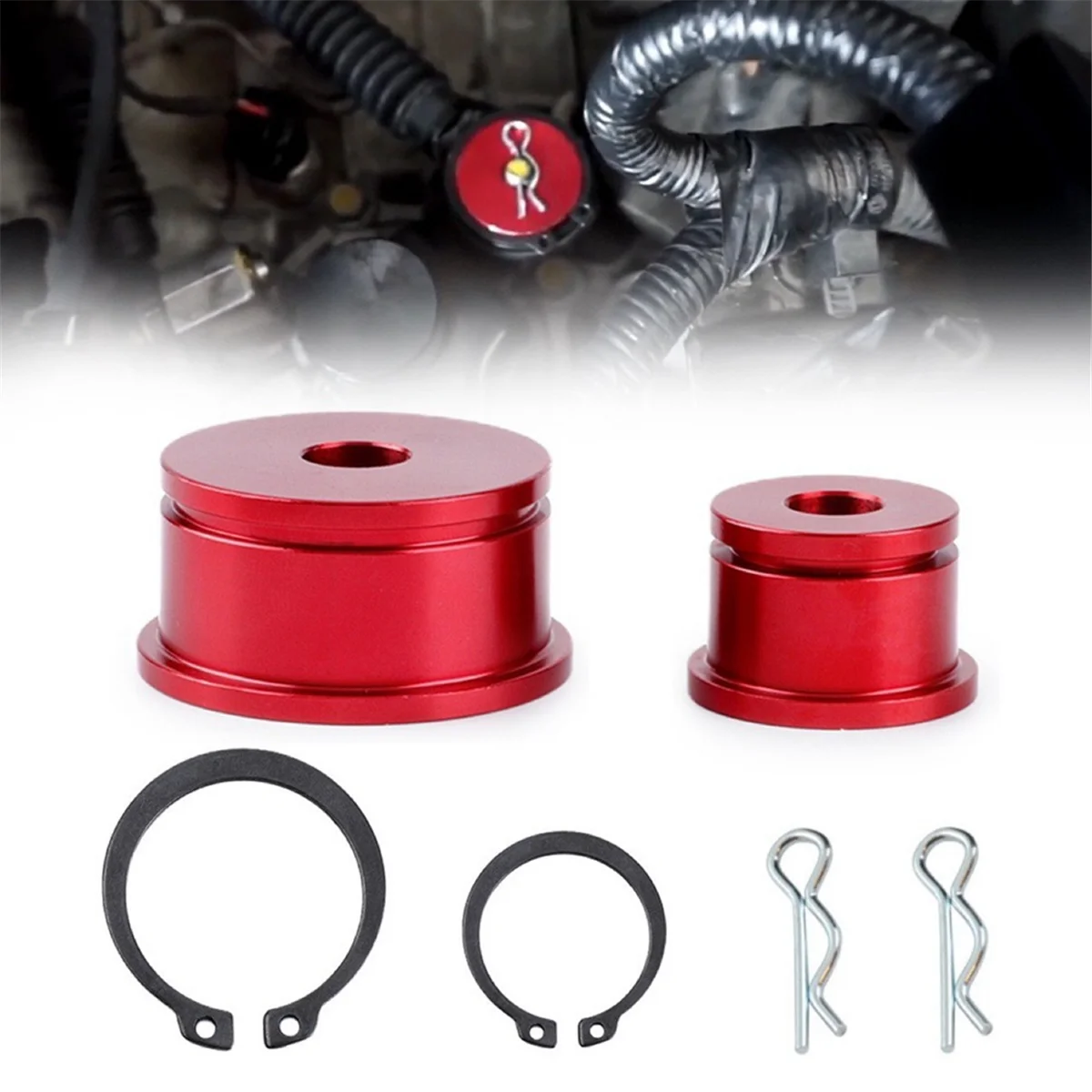 Car Modified Gear Lever Shift Lever Cable Bushing Red Shifter Cable Bushings Kit for Honda Civic SI 02 03 04 05 EP3 Rsx