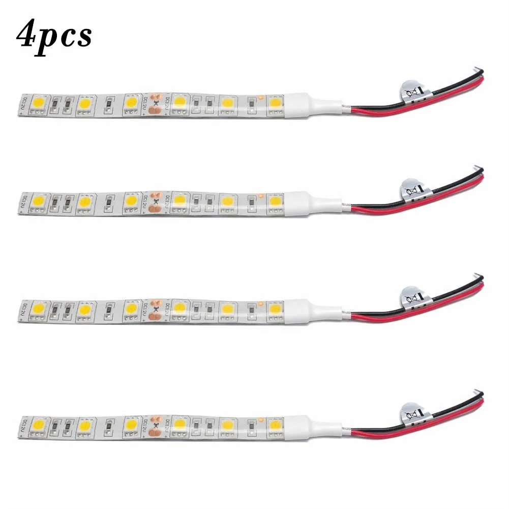 5050 LED Strip Light 12V Car Caravan Motorbike Cool White 6000K 10 Cm Bright Double Panel Kitchen Lights Furniture Shelves Lamp