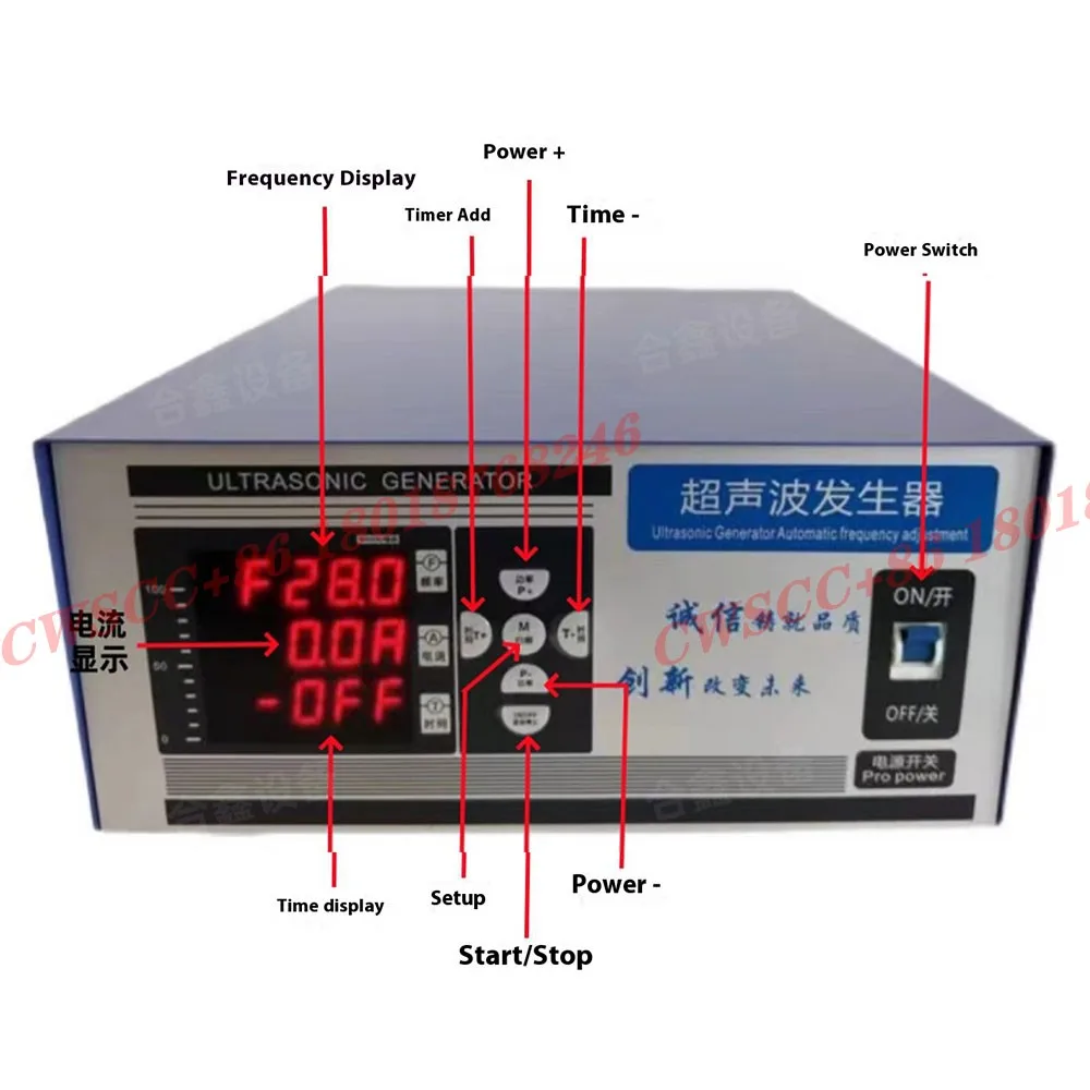 WH-T1 Industrial Intelligent Ultrasonic Generator Cleaning Machine Power Supply Dishwasher Generator 25K28K40K