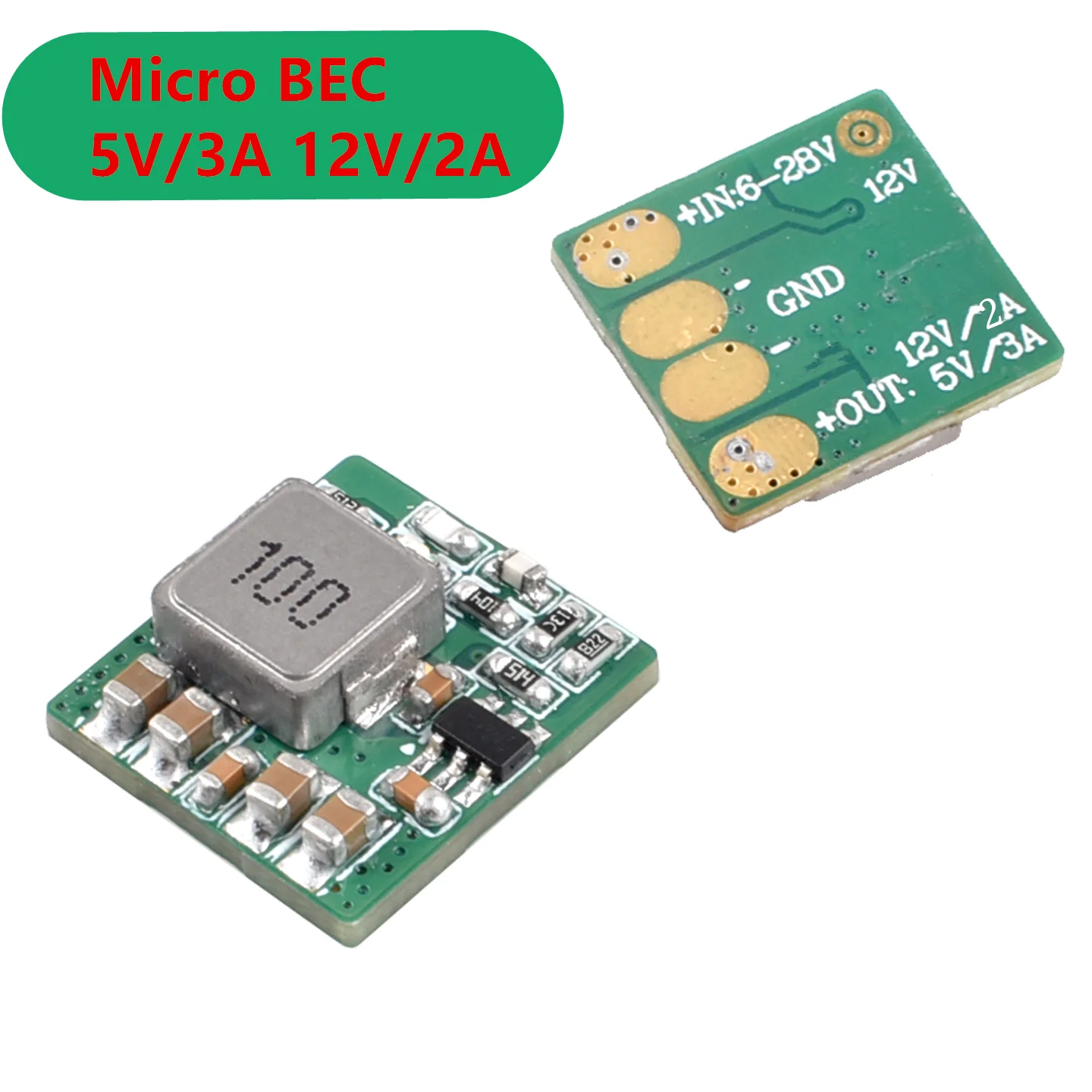 Micro BEC 5V/3A 12V/2A Micro 6V-28V BEC para RC avión multirotor FPV Drones de estilo libre piezas de bricolaje