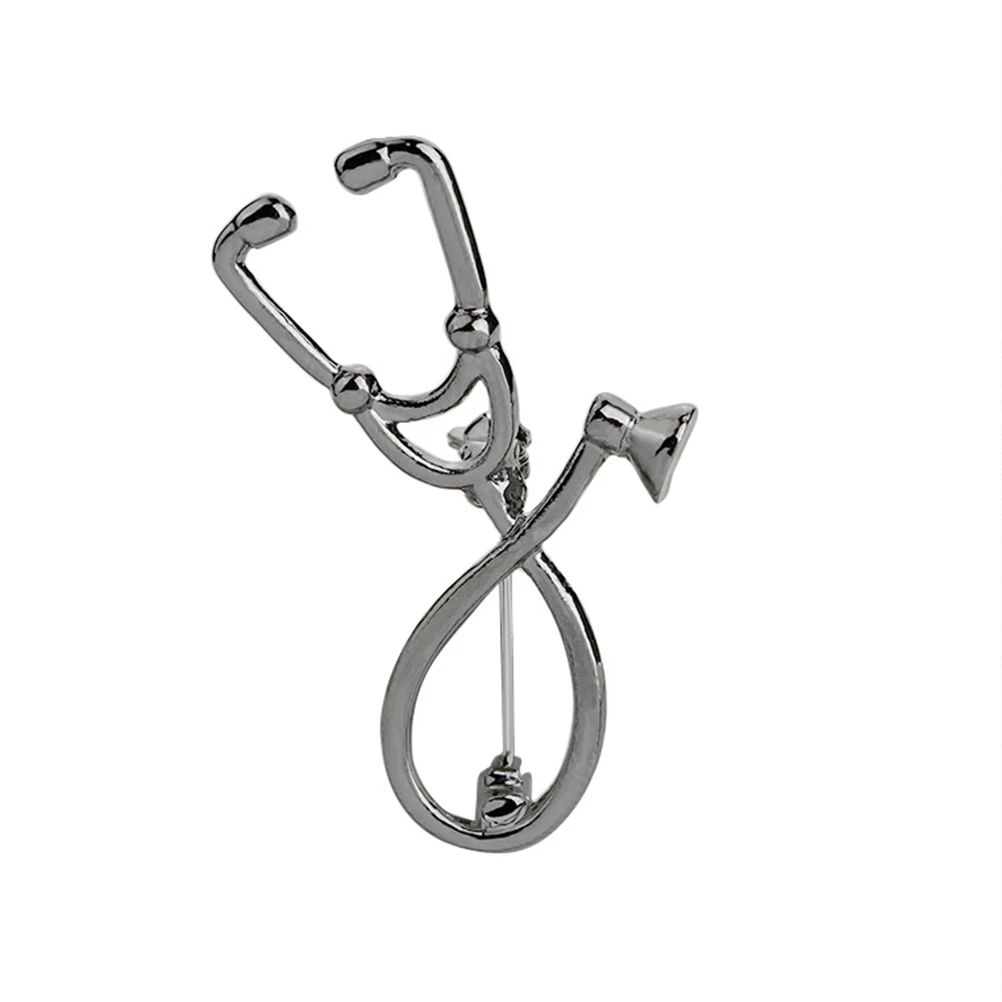 

4Pcs Stethoscope Corsage Creative Alloy Breastpin Medical Lapel Pin Fashion Jewelry Gift for Family Stethoscope Brooch