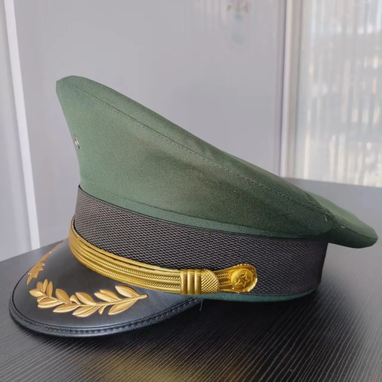 security staff Military green men's soldier cosplay hat, pilot, shipyard work hat
