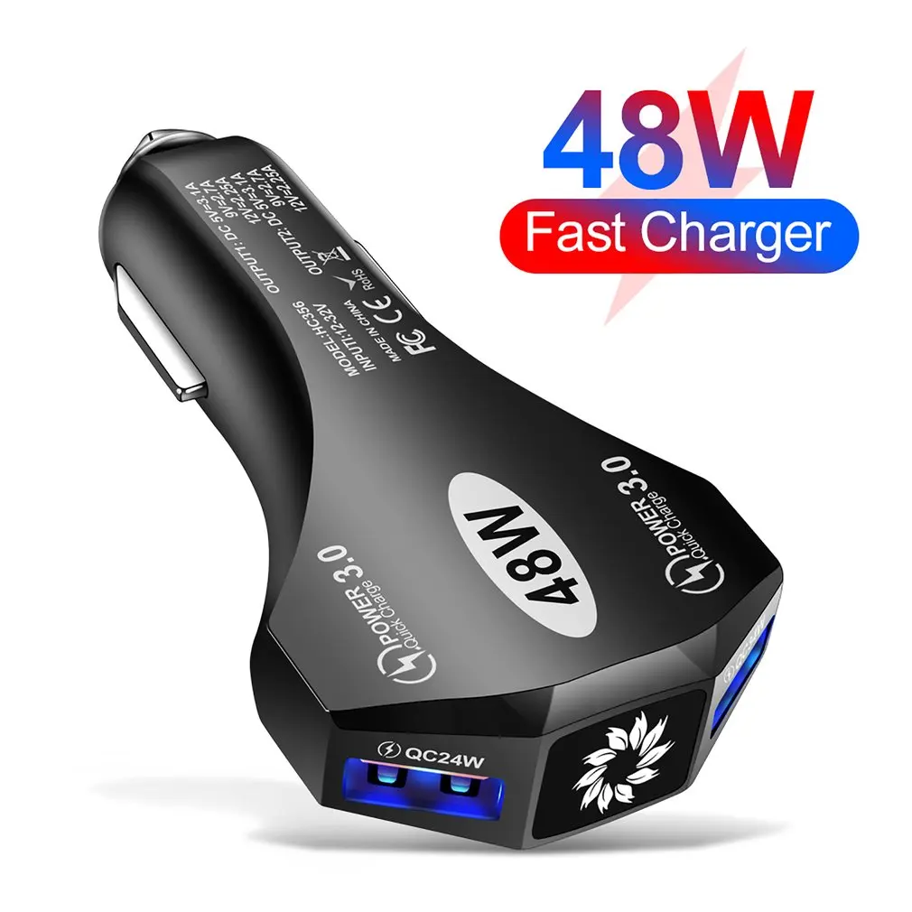 

48W USB3.0 Fast Charger 2 Ports Quick Charging For iPhone Xiaomi Huawei P40 Samsung USB Car Charger Dropshipping Wholesale Hot