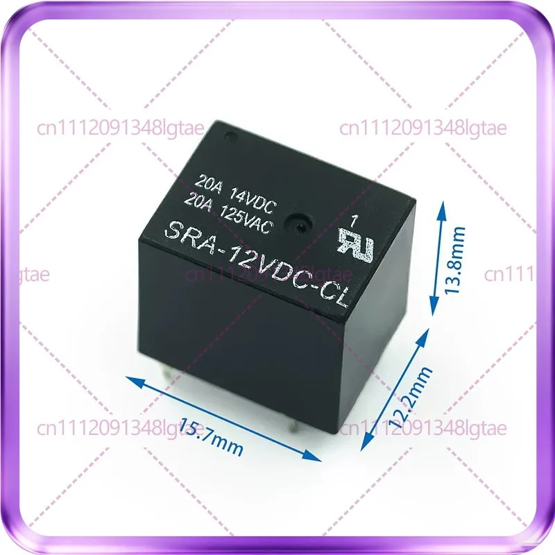 10pcs For Songle SRA-05V 12V 24VDC-AL-CL T74 20A relay 5 pins