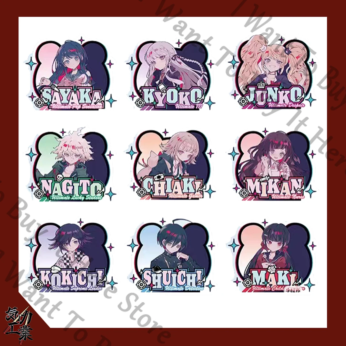 

Anime Danganronpa Nagito Komaeda Kokichi Oma Nanami ChiaKi Enoshima Junko Cosplay Badge Transcard Charm Lesser Calorie Game Gift