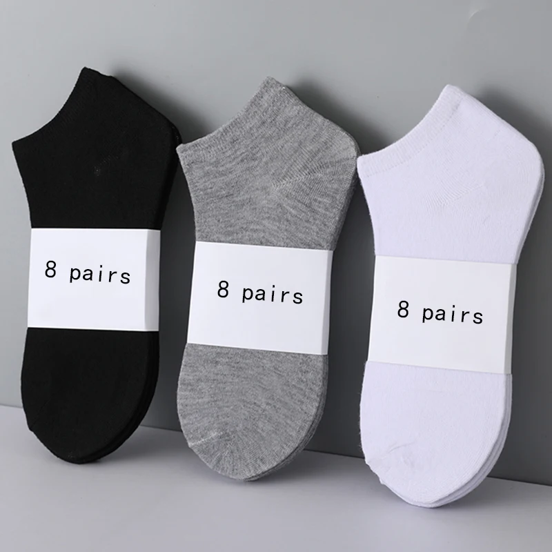 Chaussettes de Bateau Invisibles en Silicone pour Homme et Femme, Coupe Basse, Sans Rinçage, Solides, Décontractées, Respirantes, pour Document, Été, 3/5/8 Paires