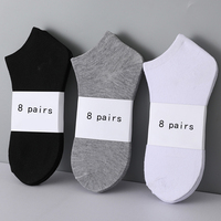 3/5/8 Pairs Women/Men Boat Socks Invisible Low Cut Silicone Non-slip Summer No-show Ankle Socks Solid Color Casual Breathable