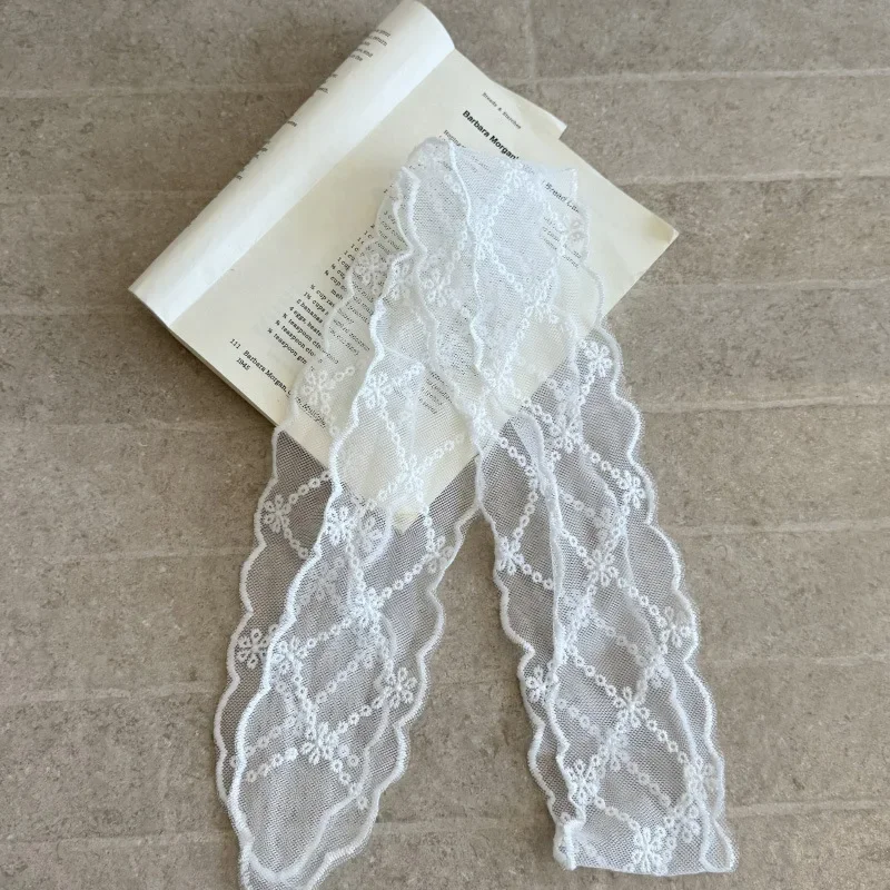 Lace Hair Band Versatile Bohemian Hair Scrunchie Scarf Ribbons for Women Sweet Floral Ribbon Waist Belt Boho Chic Decor Necktie